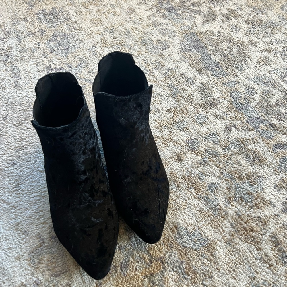 Topshop Velvet black boots